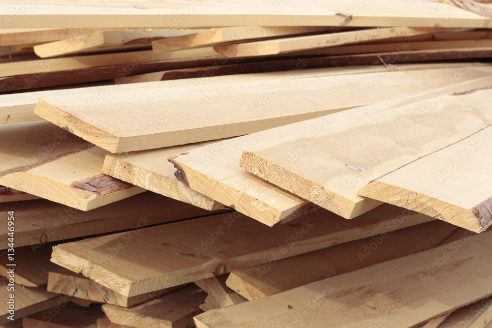 building supplies, stacked wood boards