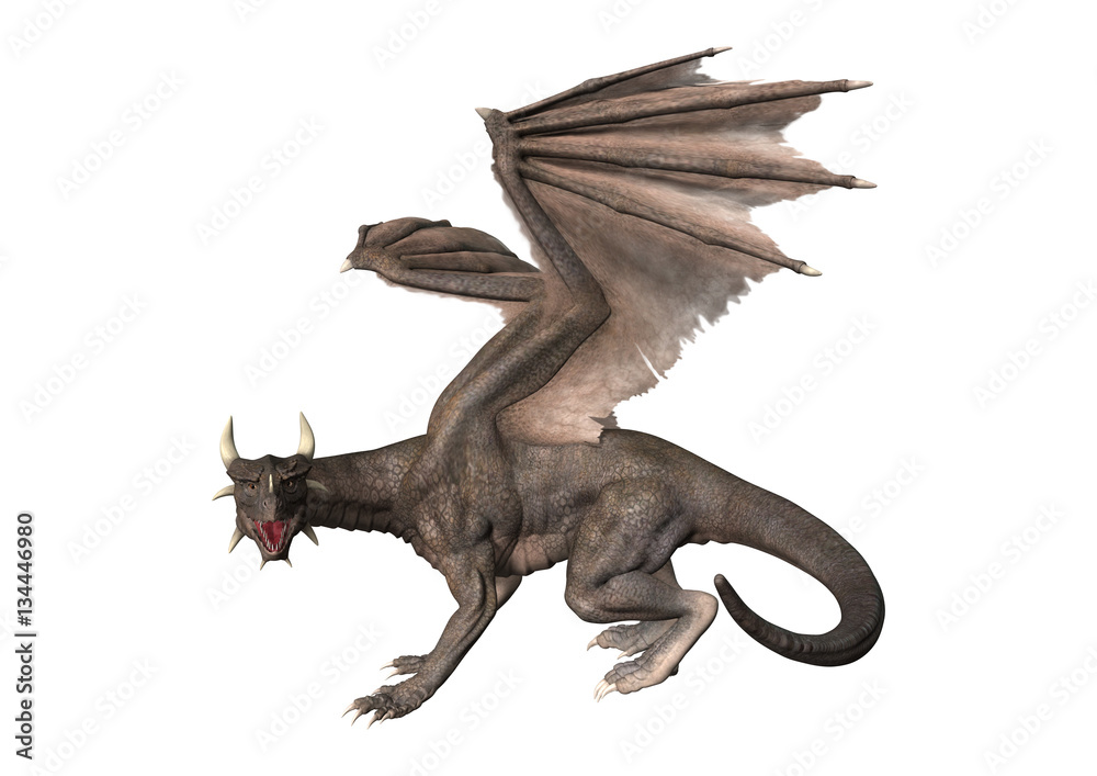 Fototapeta premium 3D renderowania Fantasy Dragon na białym tle