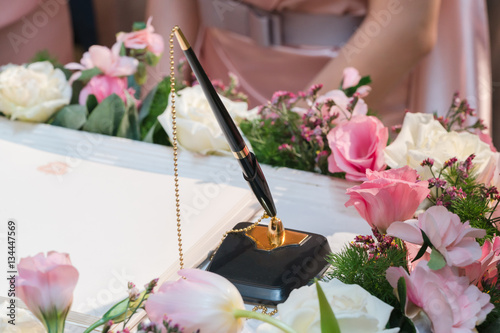 Bilde på lerret greeting book for the wedding