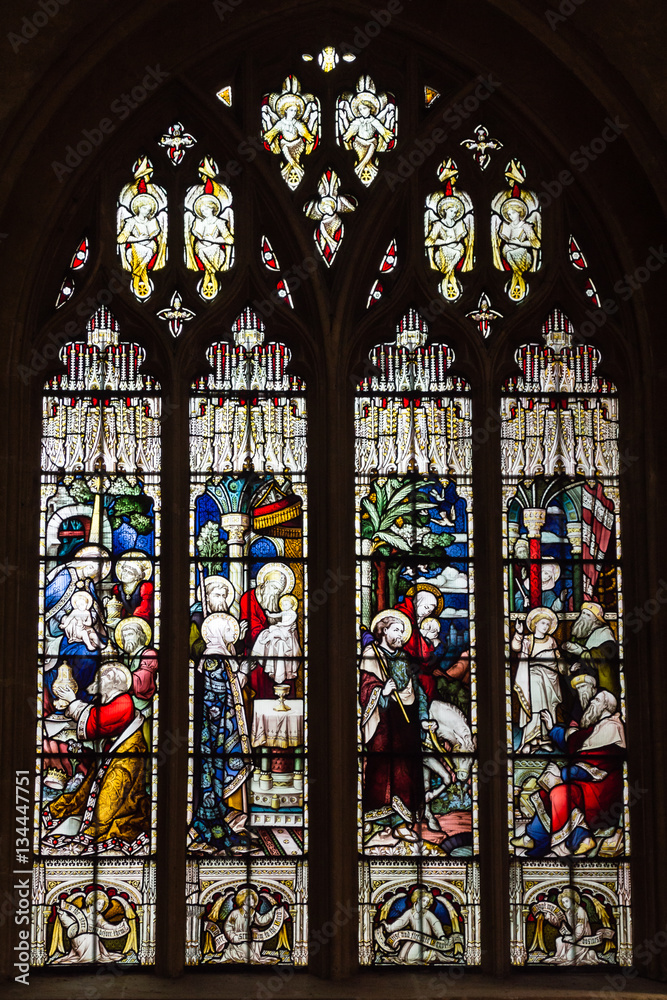 Church of St John the Baptist Stained Glass F Cirencester England