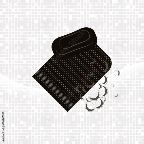 Black glove kese with soap and foam