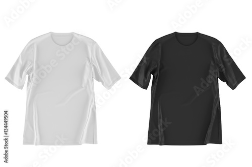 two T-shirt isolated on white. 3d render