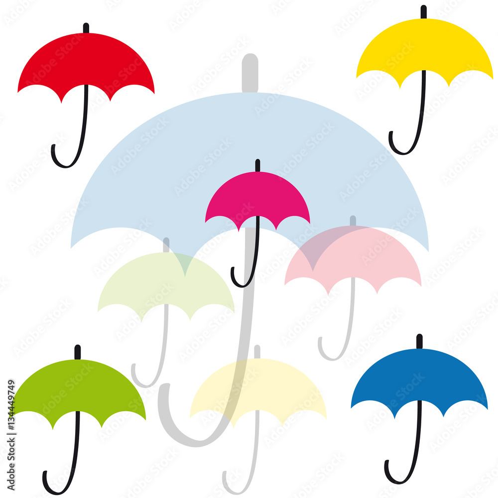 Umbrellas on white background