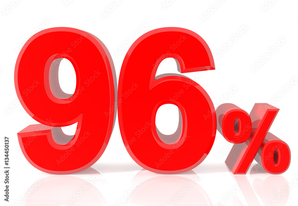 ninety six percent red 3d rendering ninety six percent red 3d rendering