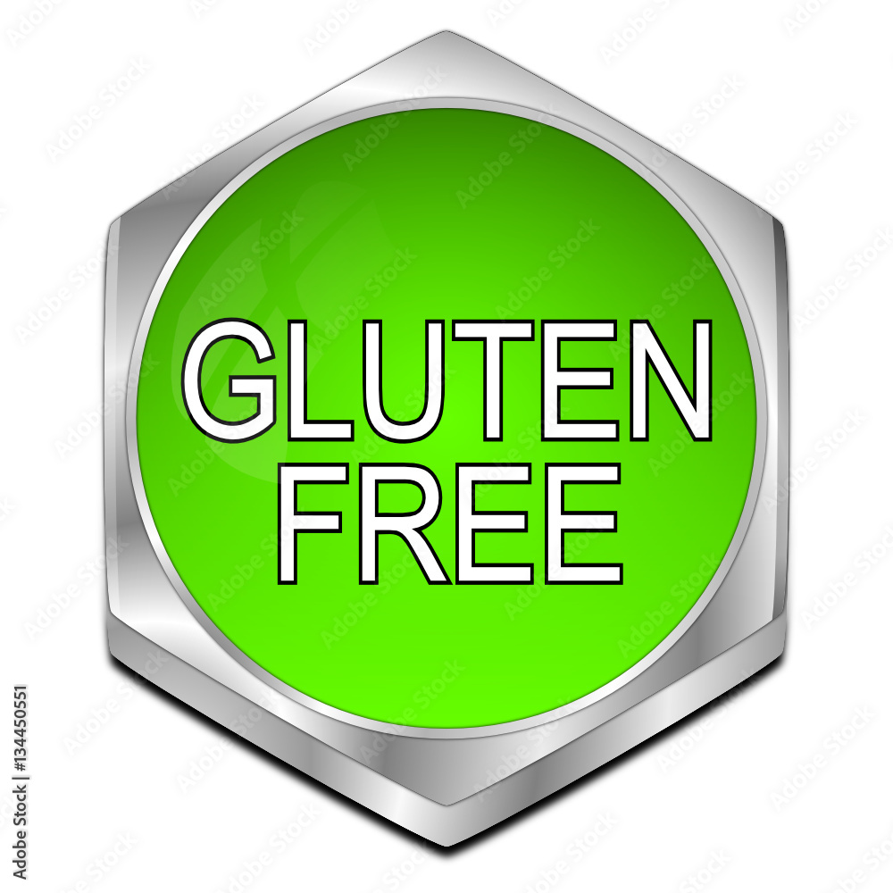 Gluten free Button - 3D illustration Gluten free Button - 3D illustration