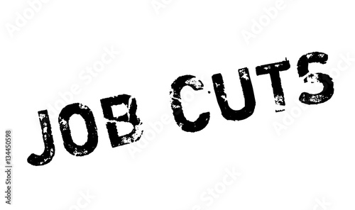 Job Cuts rubber stamp. Grunge design with dust scratches. Effects can be easily removed for a clean  crisp look. Color is easily changed.