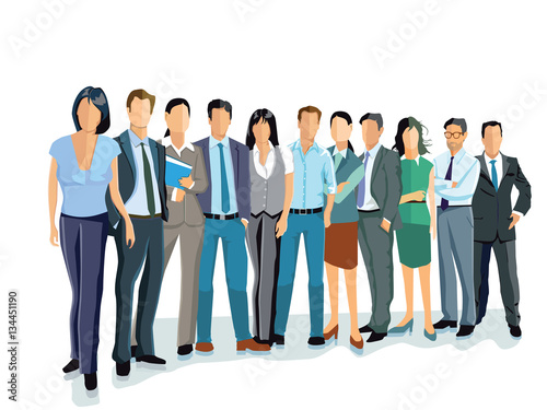 Gruppe von Geschäftsleuten und Frauen. Business-Team und Teamarbeit