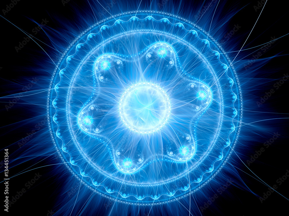 Magical crazy blue glowing mandala Magical crazy blue glowing mandala
