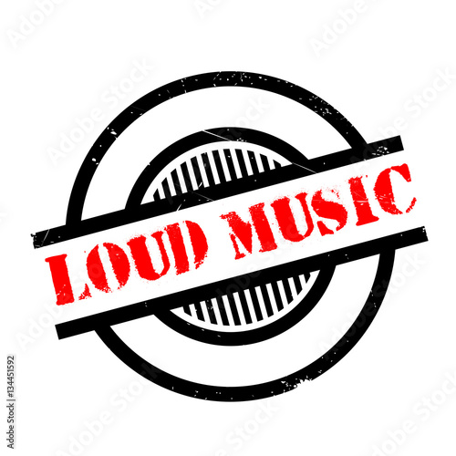Loud Music rubber stamp. Grunge design with dust scratches. Effects can be easily removed for a clean, crisp look. Color is easily changed.
