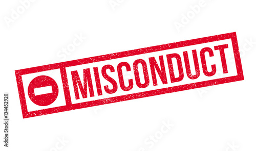 Misconduct rubber stamp. Grunge design with dust scratches. Effects can be easily removed for a clean, crisp look. Color is easily changed.