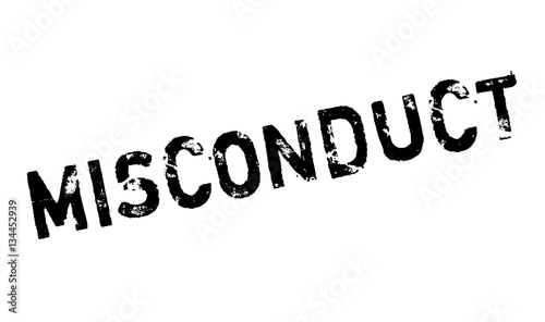 Misconduct rubber stamp. Grunge design with dust scratches. Effects can be easily removed for a clean, crisp look. Color is easily changed.