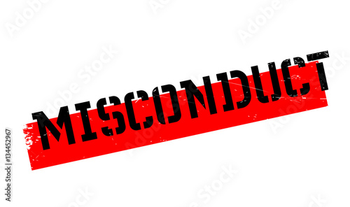 Misconduct rubber stamp. Grunge design with dust scratches. Effects can be easily removed for a clean, crisp look. Color is easily changed.