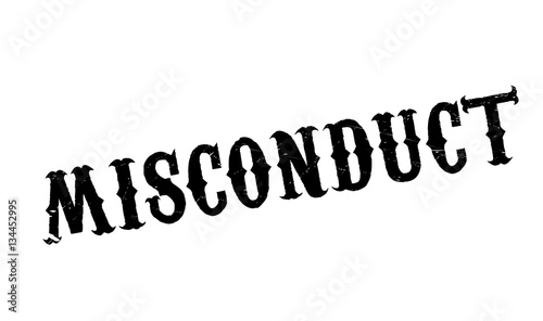 Misconduct rubber stamp. Grunge design with dust scratches. Effects can be easily removed for a clean, crisp look. Color is easily changed.