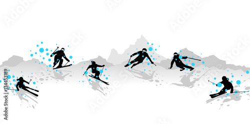 Skifahrer Silhouette