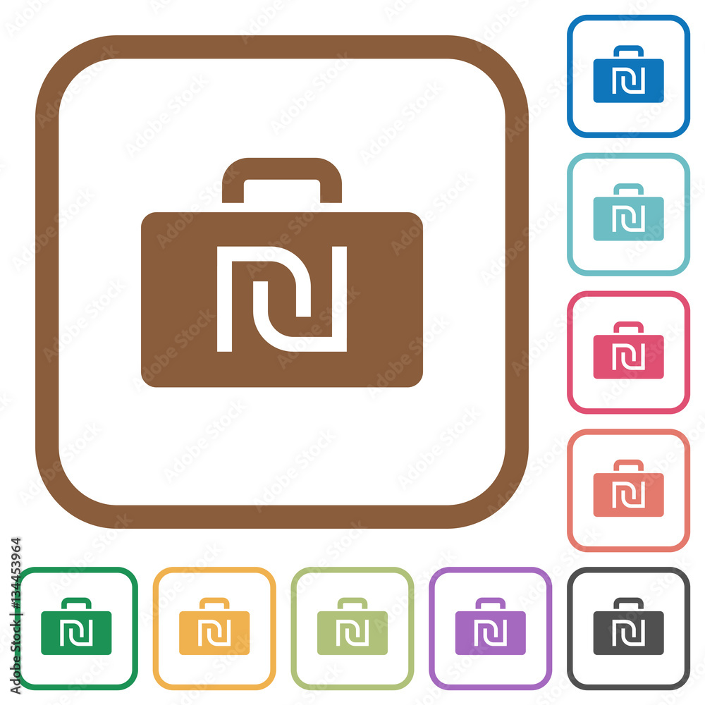 Israeli new Shekel bag simple icons Israeli new Shekel bag simple icons