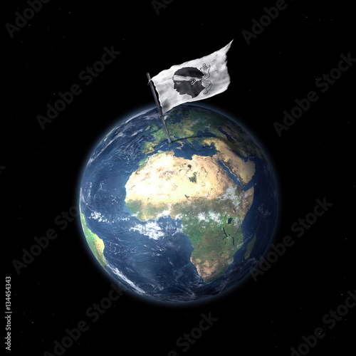 Drapeau de Corse sur la planète Terre 