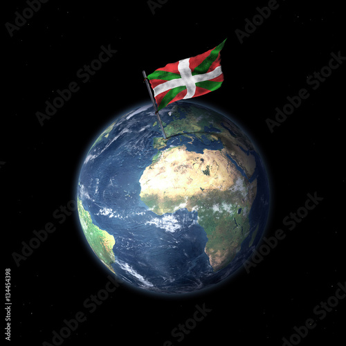 Drapeau du Pays Basque sur la planète Terre 