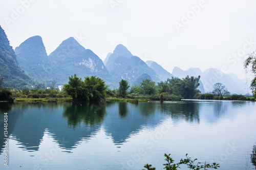 The beautiful mountains and river scenery  