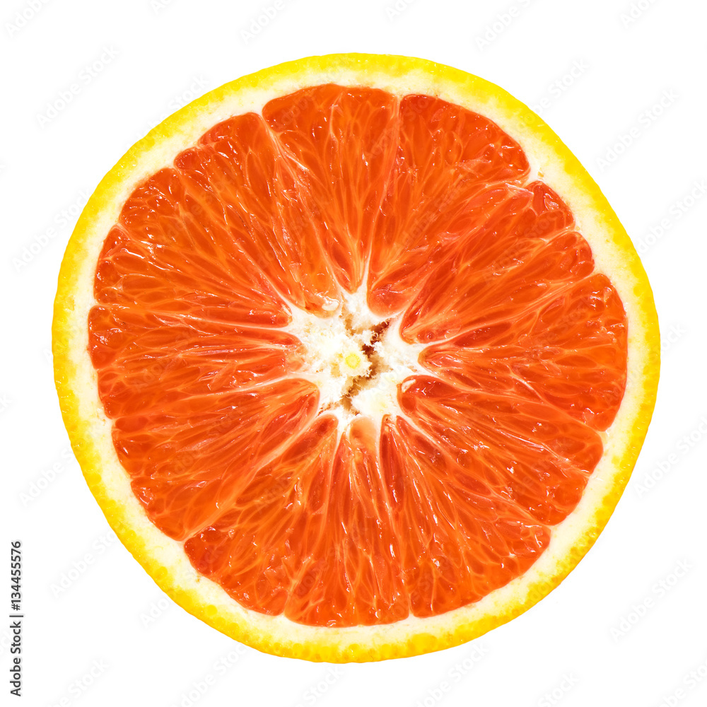 Orange fruits isolated on white background, Half orange juice slice Orange fruits isolated on white background, Half orange juice slice