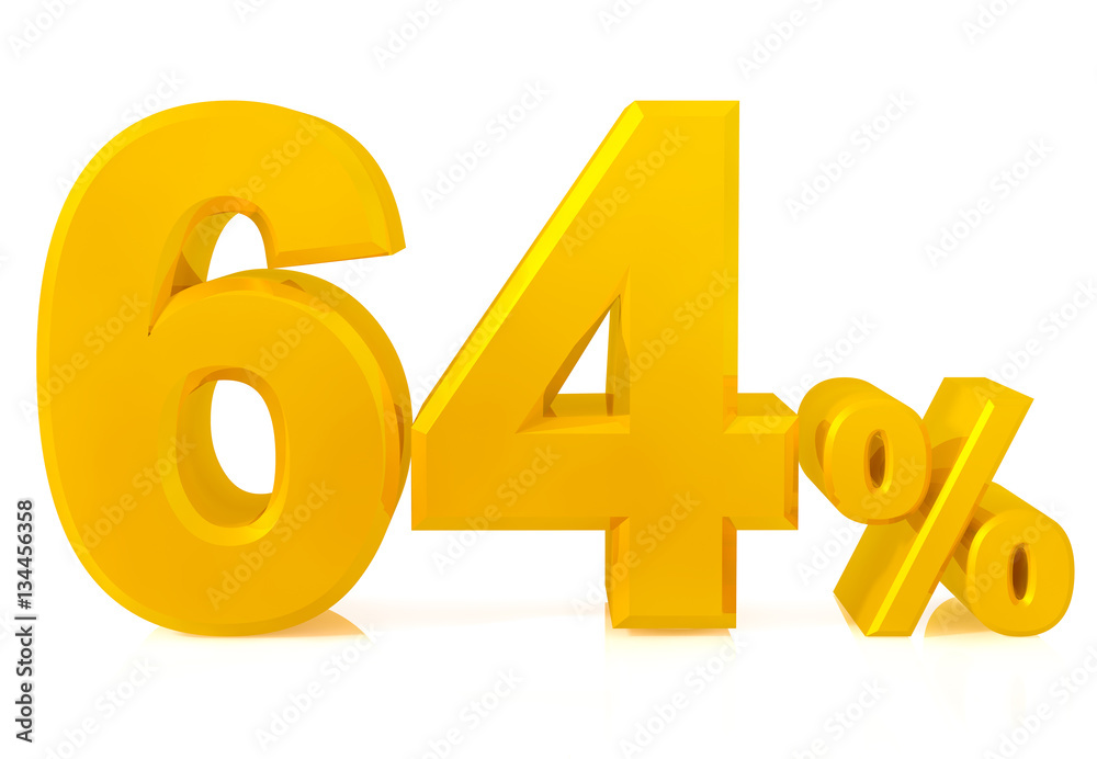 sixty four percent gold 3d rendering sixty four percent gold 3d rendering