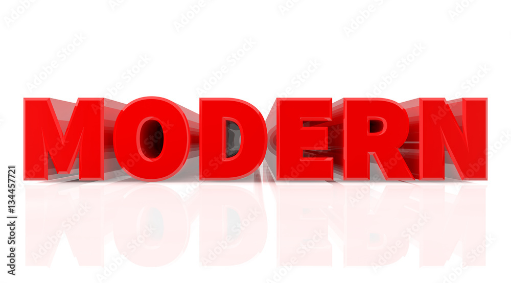3D MODERN word on white background 3d rendering 3D MODERN word on white background 3d rendering