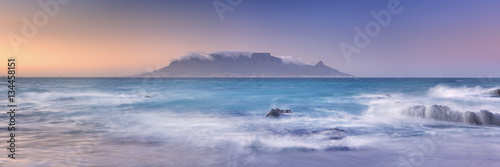 Sunrise over the Table Mountain and Cape Town photo