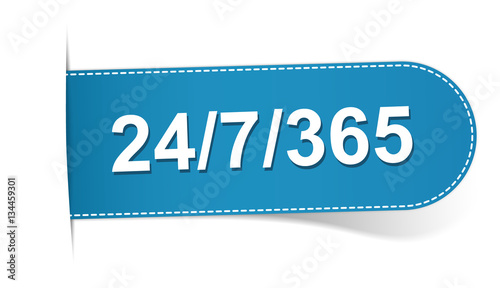 24/7/365 blue bookmark banner