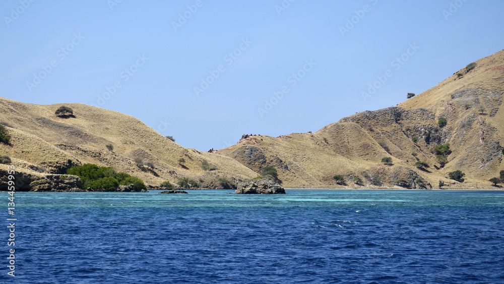 The seascape. View of the coast of the Gulf.