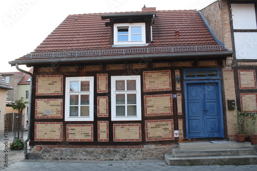 Timbered House with Blue Door