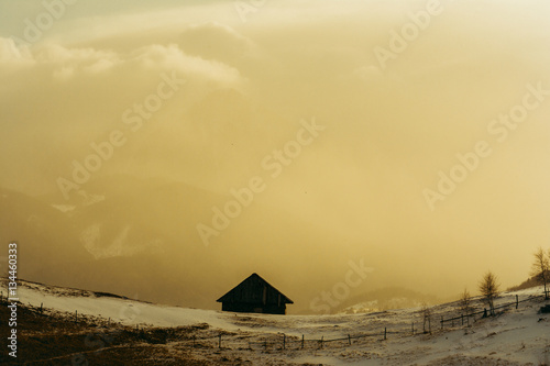 Old hut in the mountains