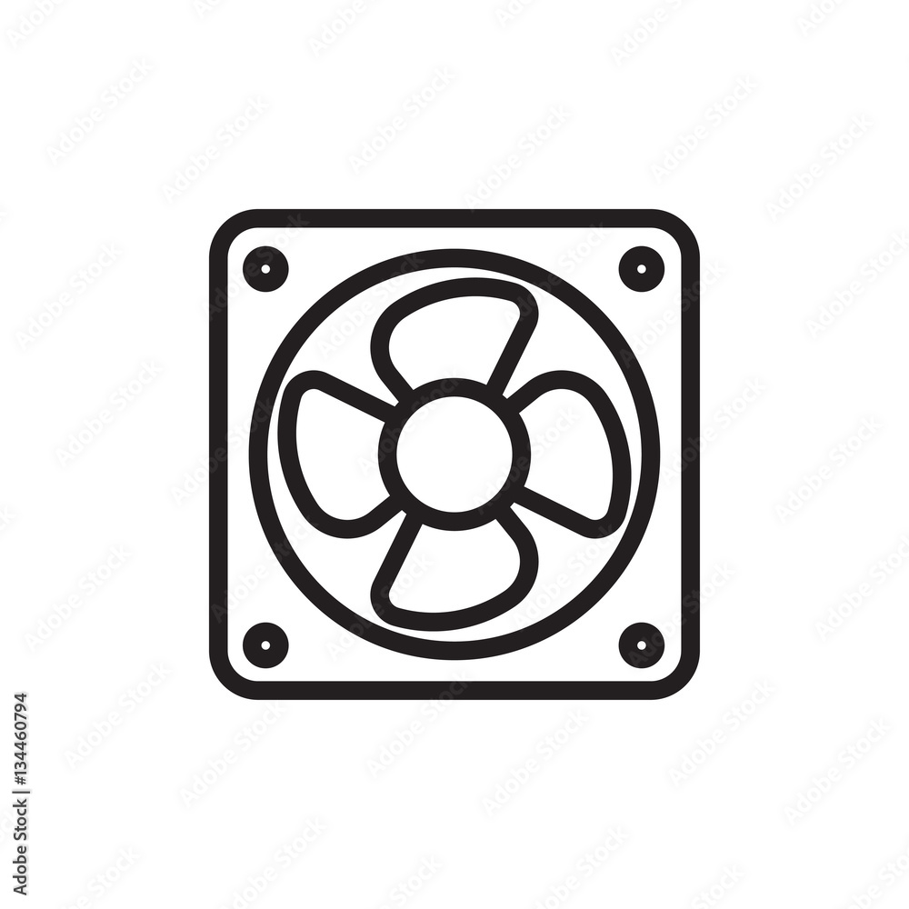 Computer cooler vector icon for web design and mobile application user interface