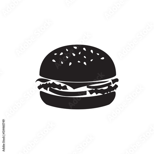 Tasty burger minimalistic vector icon for web design and mobile application user interface