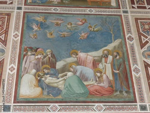 Canvas-taulu Lamentation of Christ by Giotto di Bondone at Cappella degli Scrovegni, Padua
