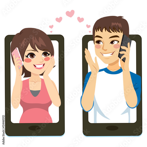 Illustration of cute couple...