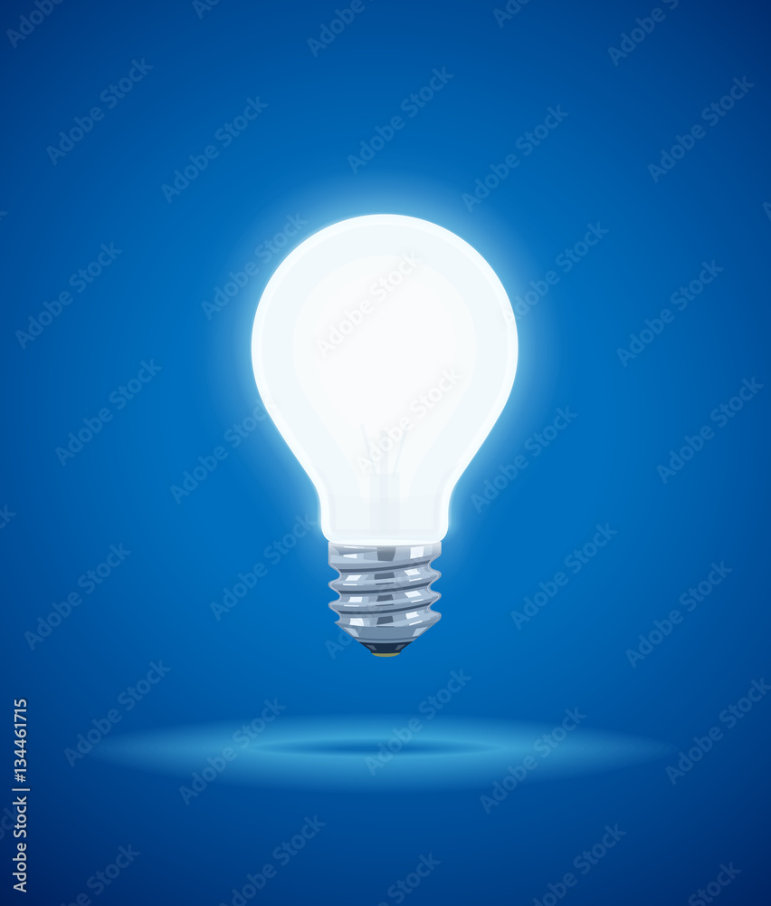 Saving power Shining Electric bulb Saving power Shining Electric bulb