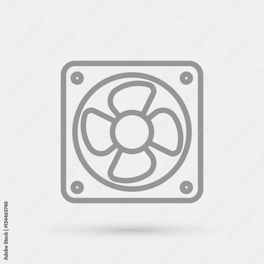 Computer cooler vector icon for web design and mobile application user interface
