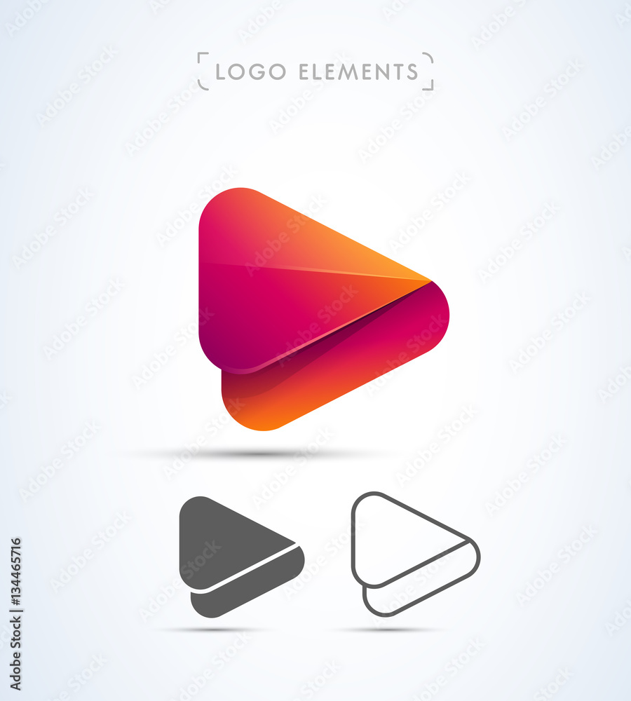 Vector abstract play button logo design collection. Vector abstract play button logo design collection.