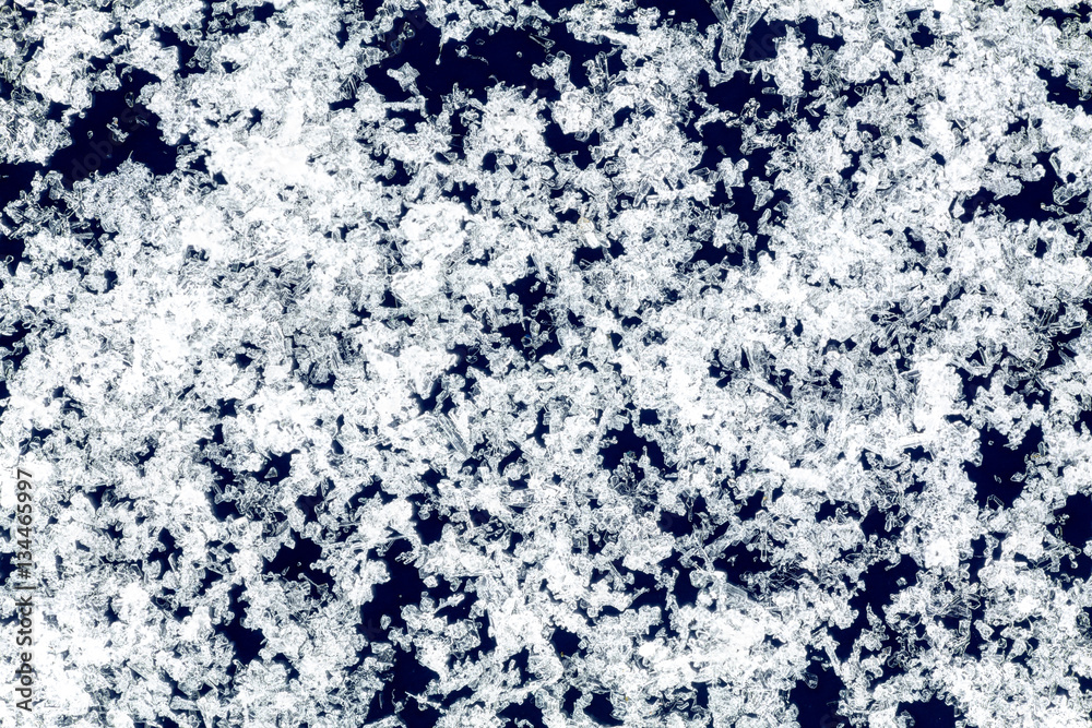 Snow texture. Deep macro.