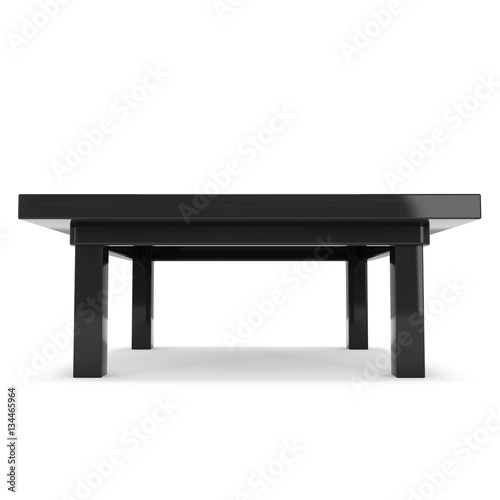 Black Table. 3D render isolated on white. Platform or Stand Illustration. Template for Object Presentation.