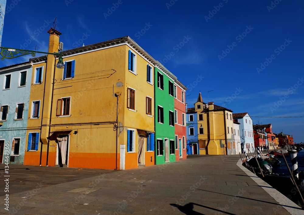 Colorful houses in Burano island