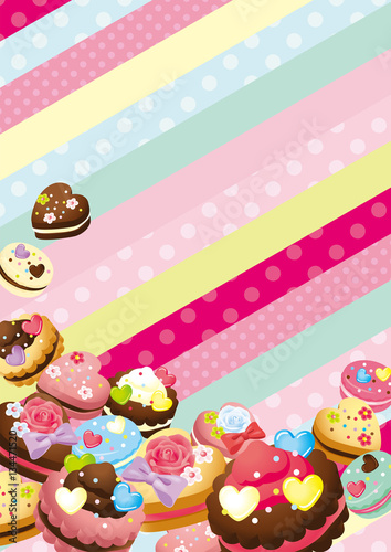 フレーム バレンタインスイーツd縦 Stock Vector Adobe Stock