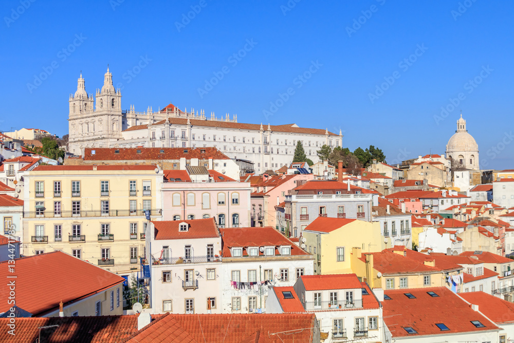 Vista, Lisboa. Telhados, Mosteiro São Vicente