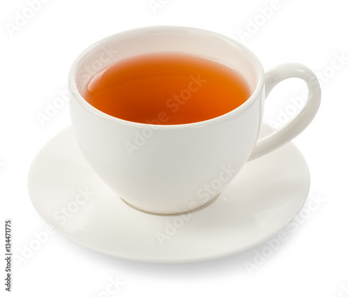 cup of tea on white background
