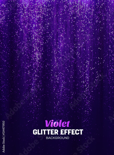 Magic Glitter Background in purple Color. Poster Backdrop with Shine Elements.