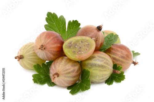 Gooseberries on white background