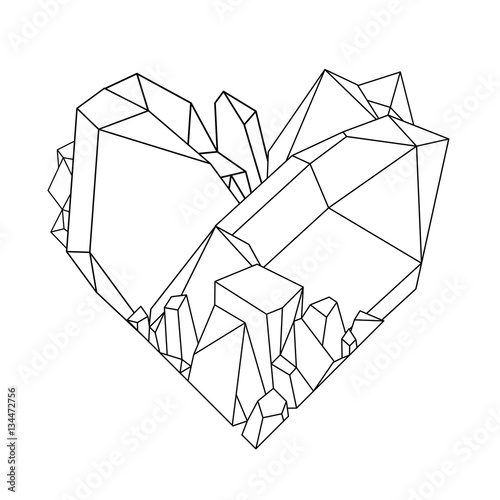 Graphic crystal heart