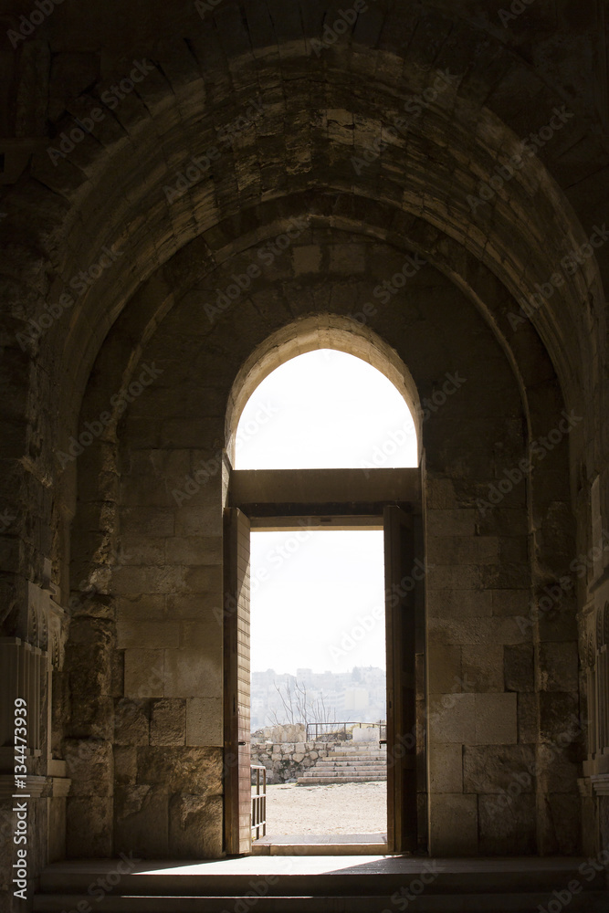 The ruins of the ancient citadel in Amman, Jordan