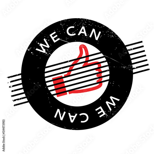 We Can rubber stamp. Grunge design with dust scratches. Effects can be easily removed for a clean, crisp look. Color is easily changed.