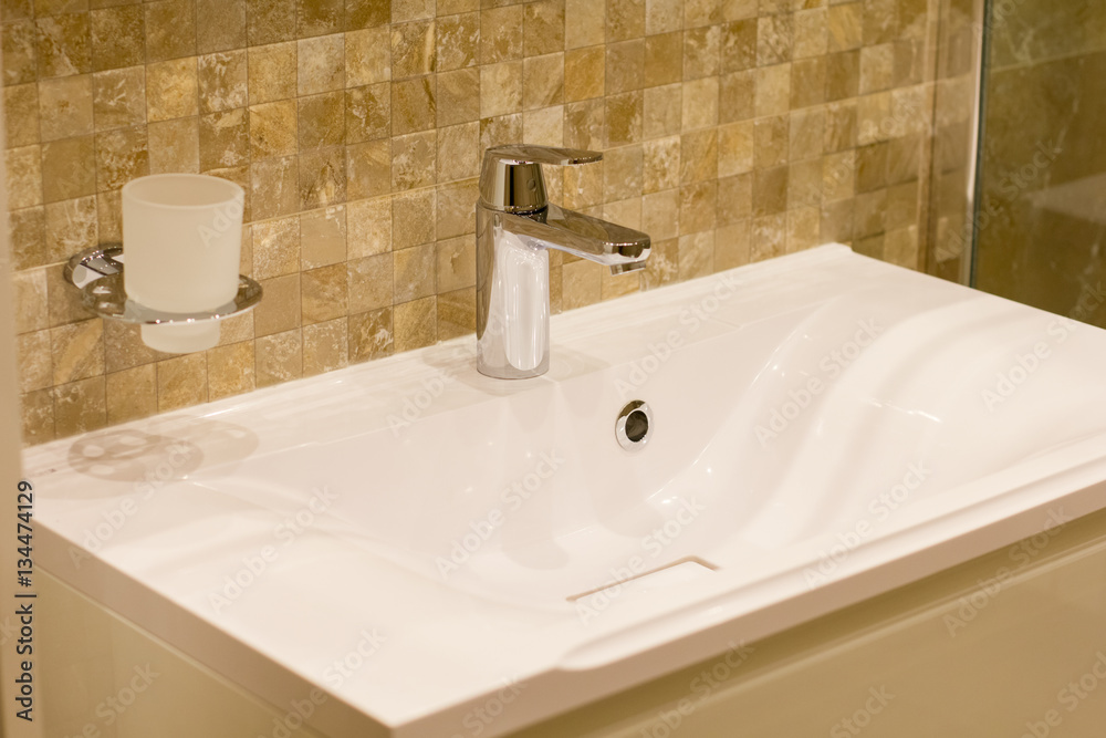 Fototapeta premium Beautiful Modern Bathroom in Luxury New Home