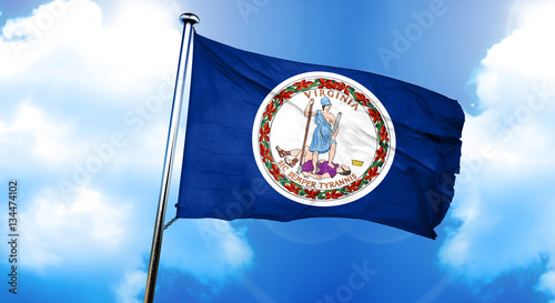 Obraz na płótnie virginia flag, 3D rendering, on a cloud background w salonie